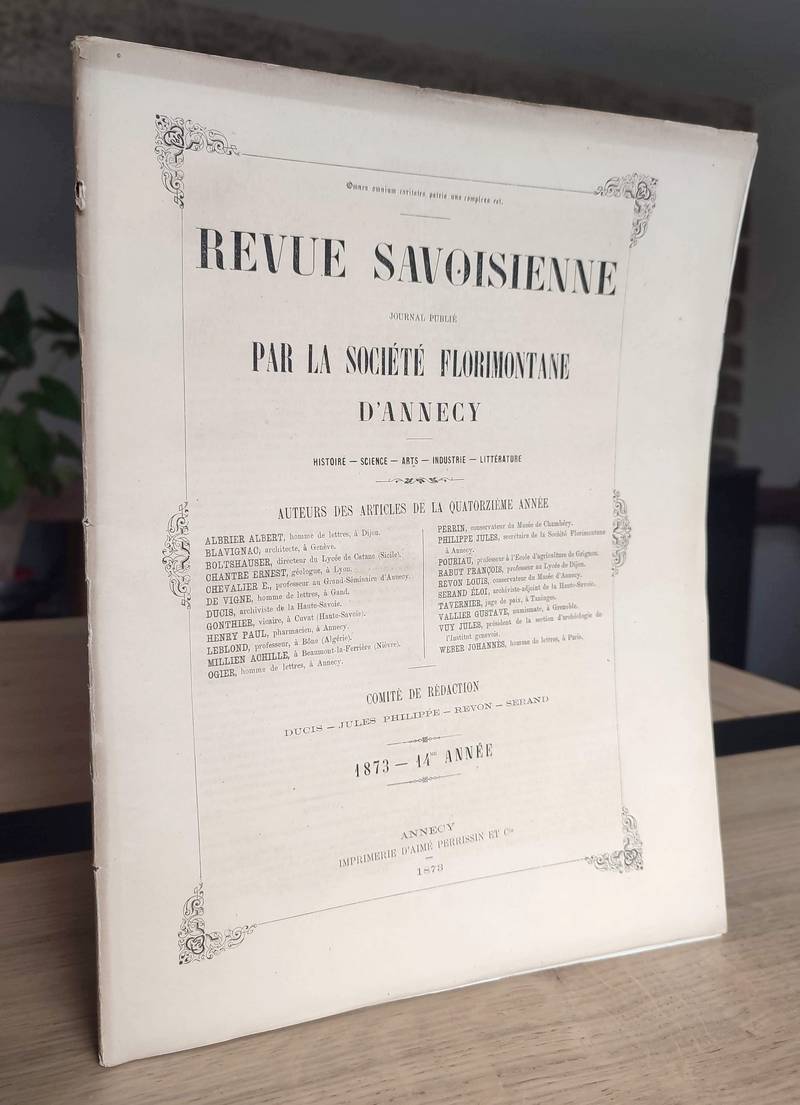 Revue Savoisienne, 1873, 14ème année