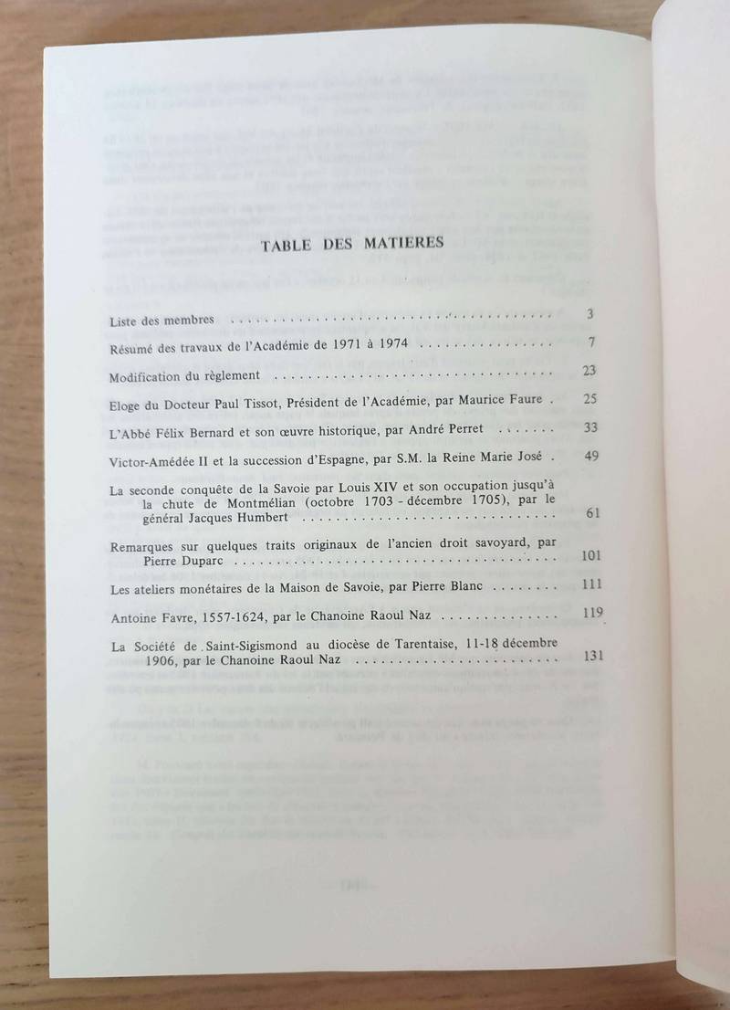 Mémoires de l'Académie des Sciences, Belles-Lettres et Arts de Savoie. Sixième série, Tome XI, 1976