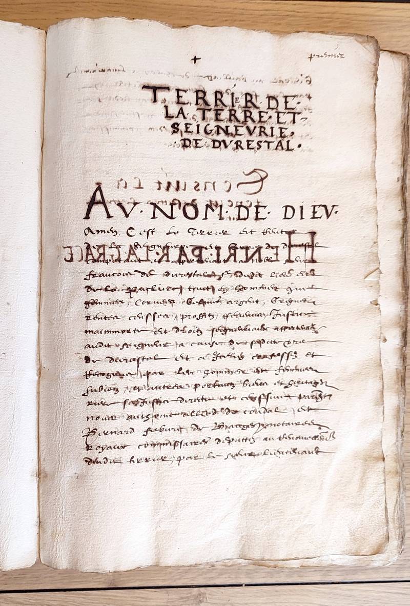 Terrier de la Terre et Seigneurie de Durestal (Manuscrit de 1605-1606 de Durestal devenu Durtal)