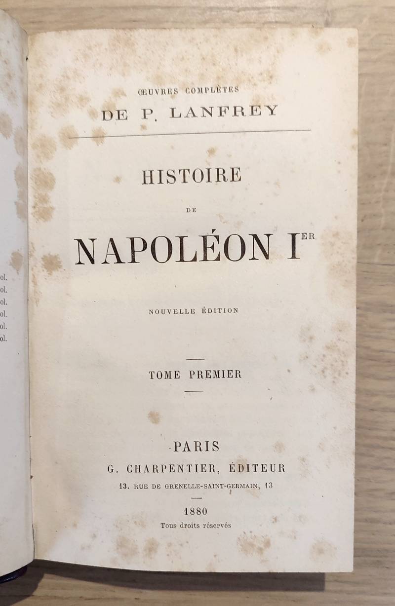 Histoire de Napoléon Ier (5 volumes)