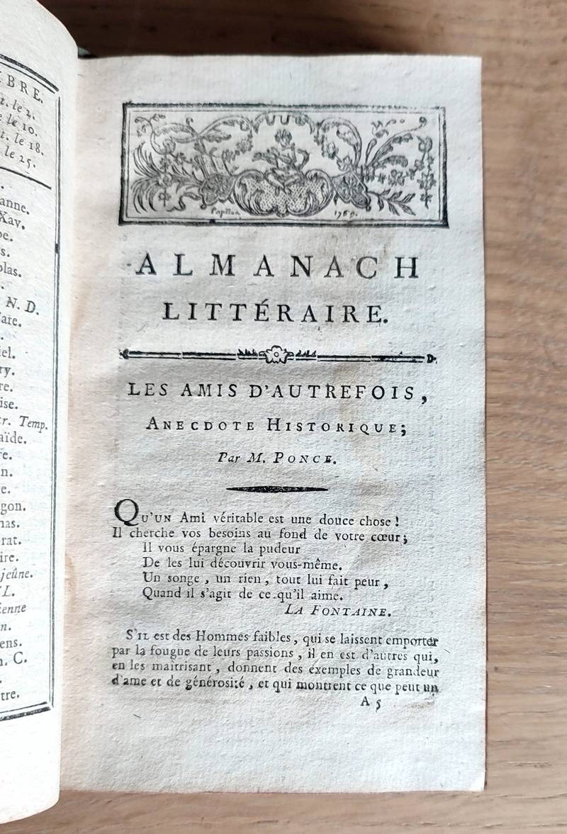 Almanach littéraire ou étrennes d'Apollon pour l'année 1791, contenant de jolies pièces en prose et en vers, des saillies ingénieuses, des variétés piquantes et des anecdotes curieuses