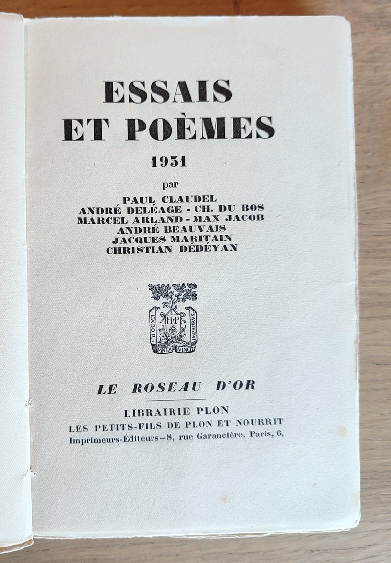 Essais et Poèmes 1931