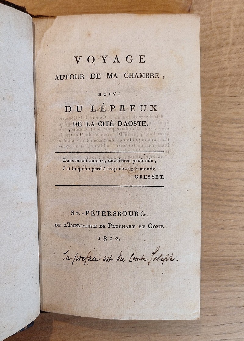 Voyage autour de ma chambre, suivi du Lépreux de la cité d'Aoste