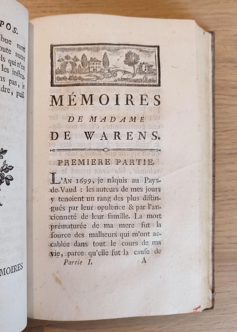 Mémoires de madame de Warens; suivis de ceux de Claude Anet. Publiés par un C. D. M. D. P. pour servir d'apologie aux Confessions de J. J. Rousseau, relié avec Lettres sur les Confessions de J. J. Rousseau