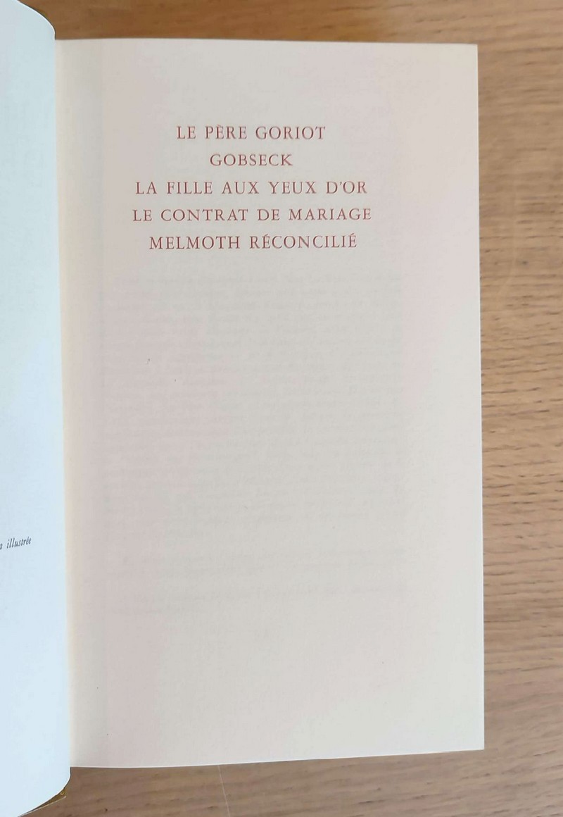 La Comédie humaine. Le Père Goriot. Gobseck. La fille aux yeux d'or. Le contrat de mariage. Melmoth réconcilié