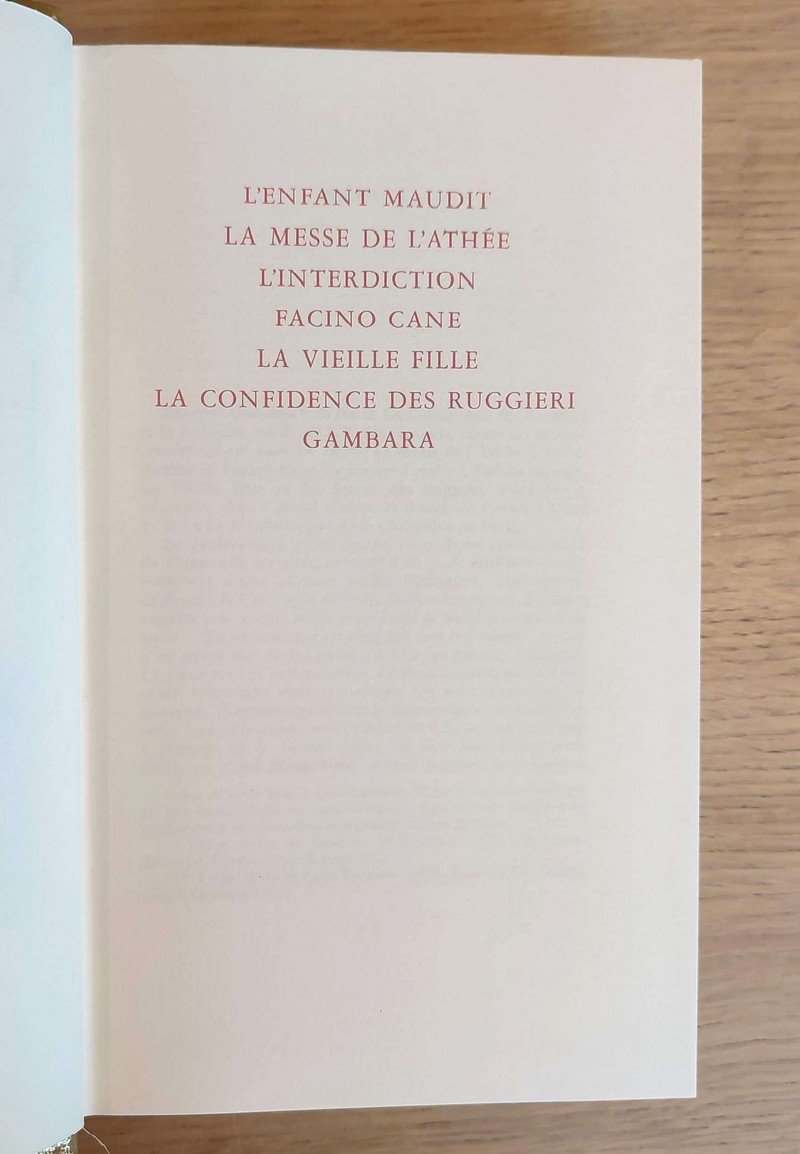 La Comédie humaine. L'enfant maudit. La messe de l'athée. L'interdiction. Facino Cane. La vieille fille. La confidence des Ruggieri. Gambara