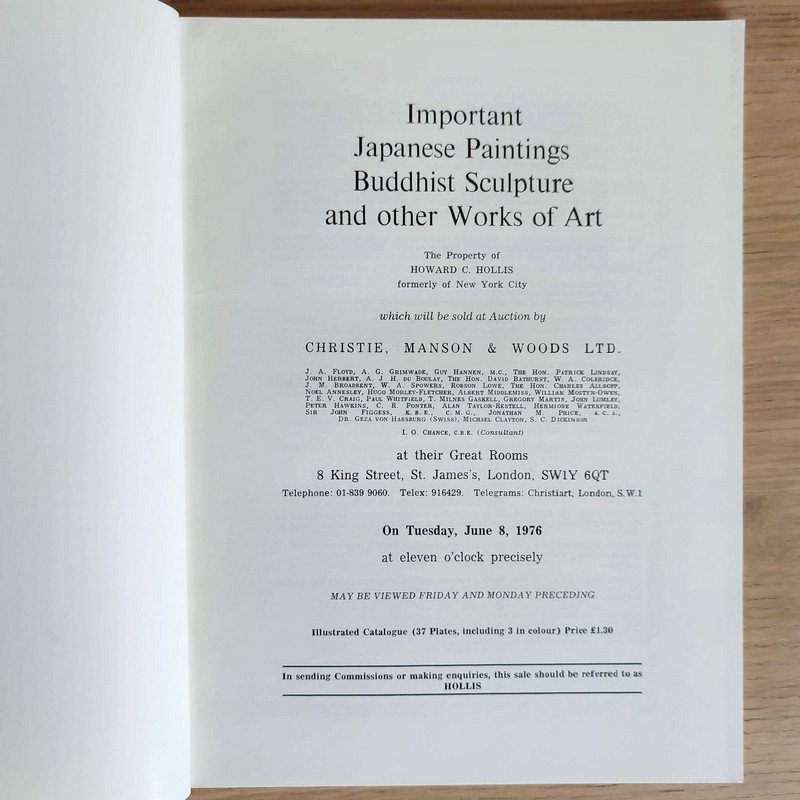 Important Japanese paintings, buddhist sculpture and other works of art . Christie's, on June 8, 1976