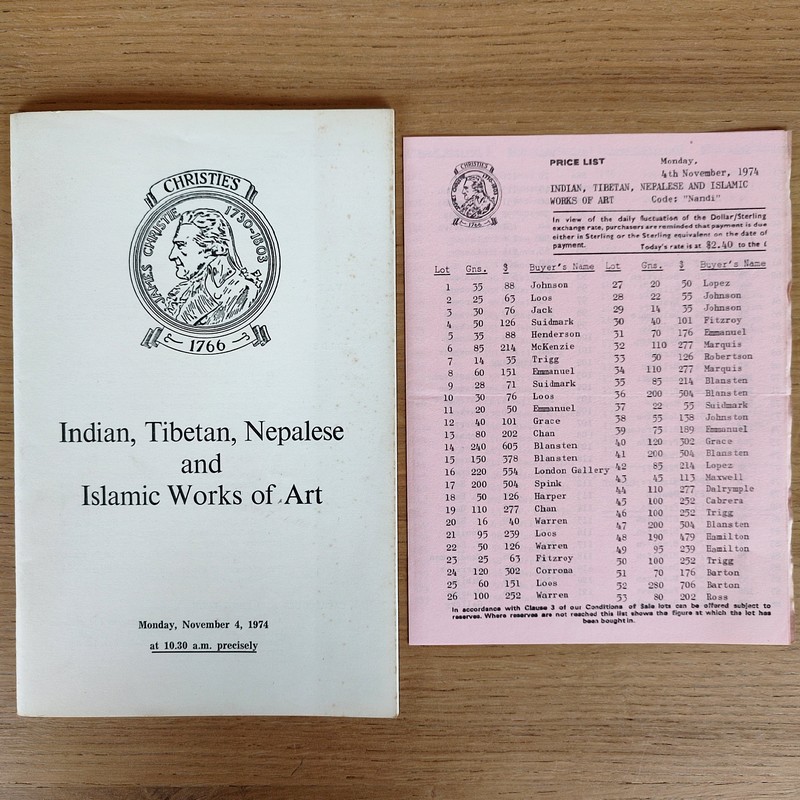 Indian, Himalayan and Chinese bronzes, and islamic works of art. Christie's, November 4, 1974