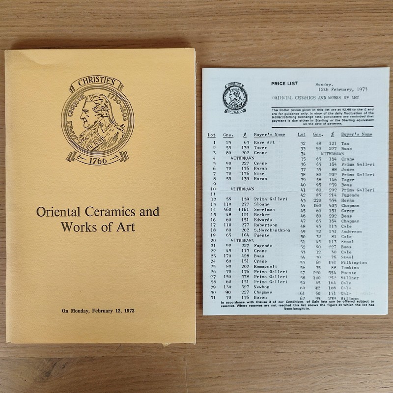 Oriental ceramics and works of art. Christie's, February 12, 1973