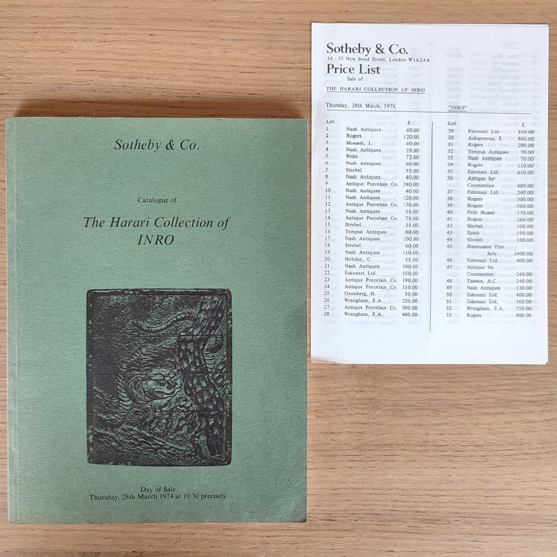 Catalogue of The Harari collection of Inro. Sotheby's, 28th March, 1974