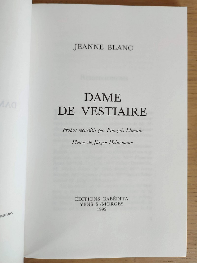 Dame de vestiaire, récit