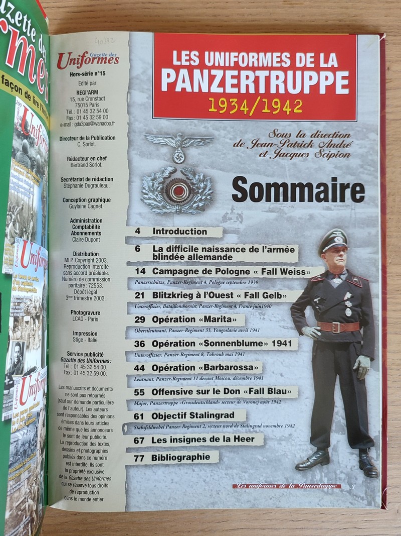 Les uniformes de Panzertruppe 1934 - 1942