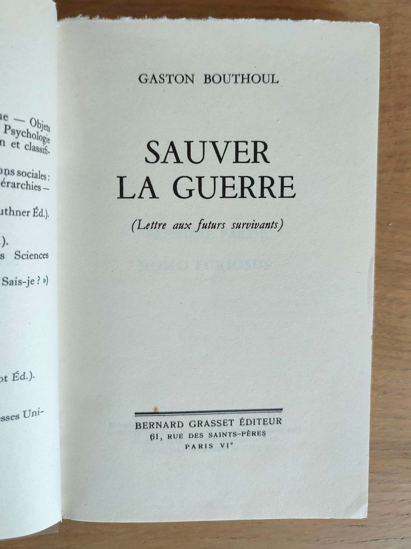 Sauver la guerre. Lettre aux futurs survivants