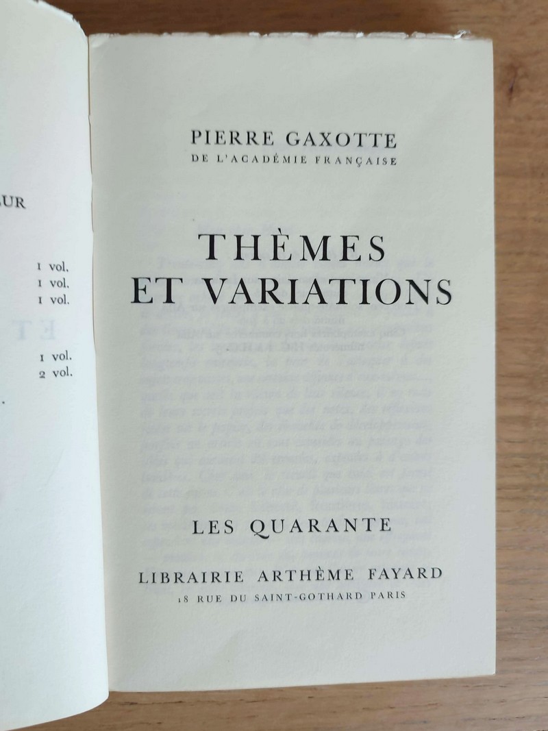 Thèmes et variations