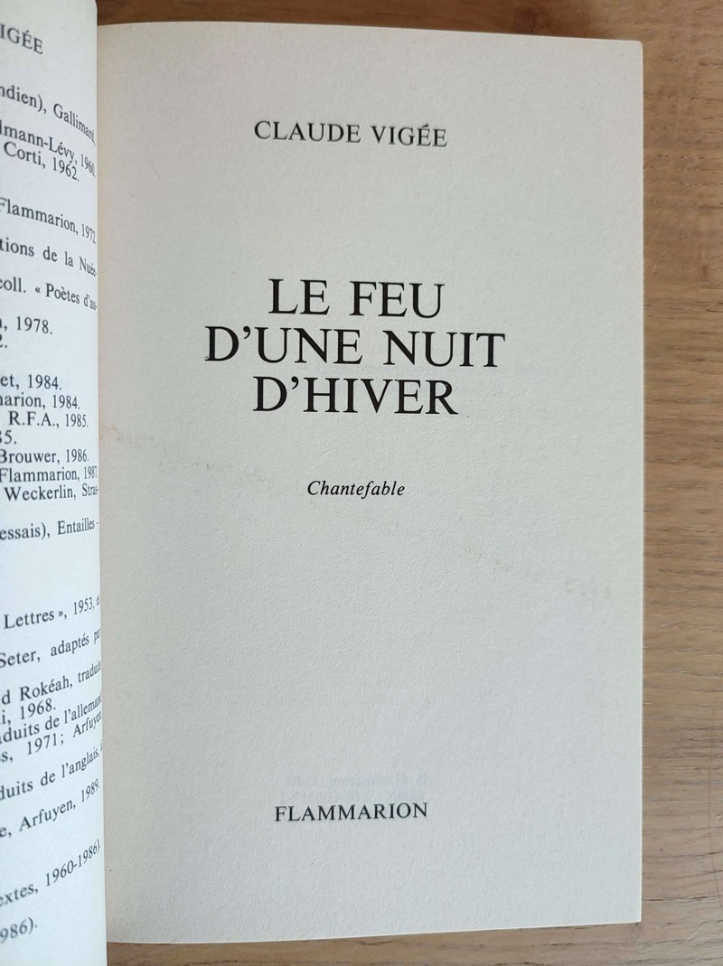 Le feu d'une nuit d'hiver. Chantefable