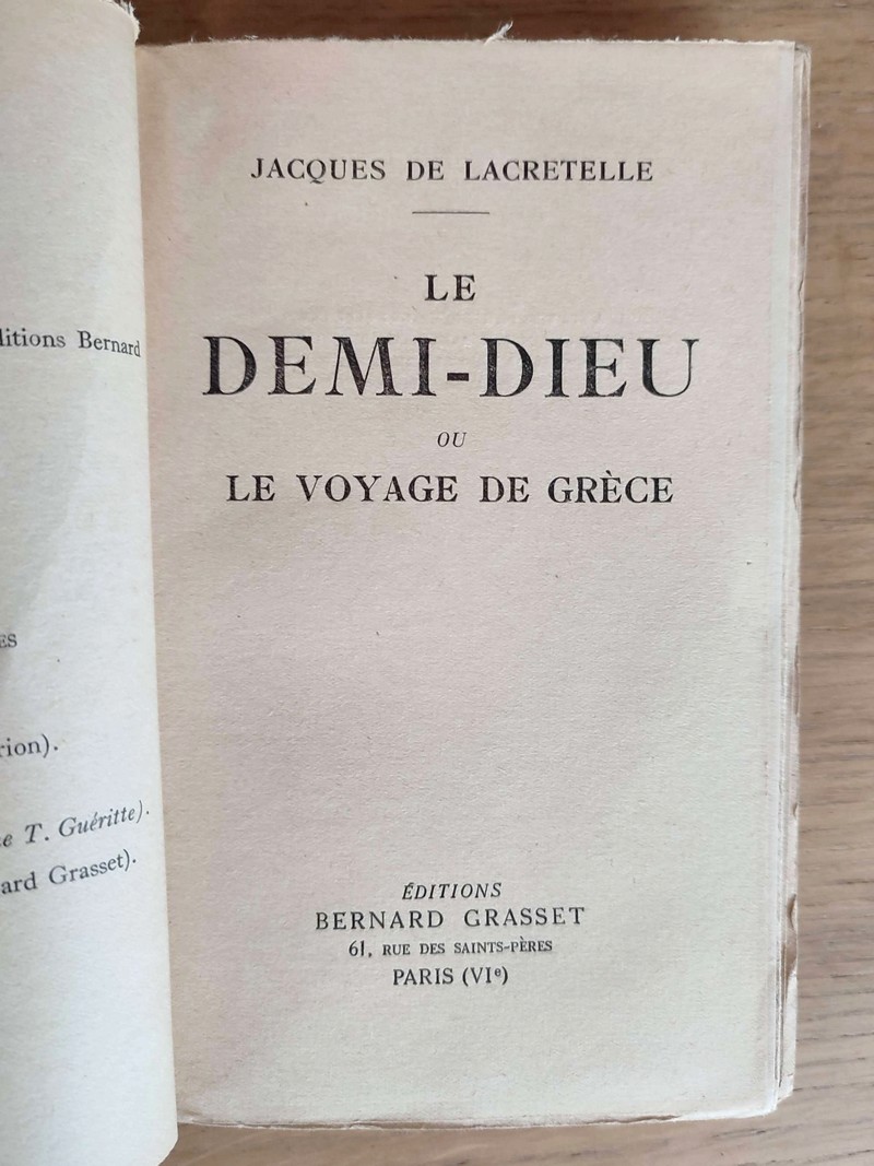 Le Demi-Dieu ou Le voyage de Grèce