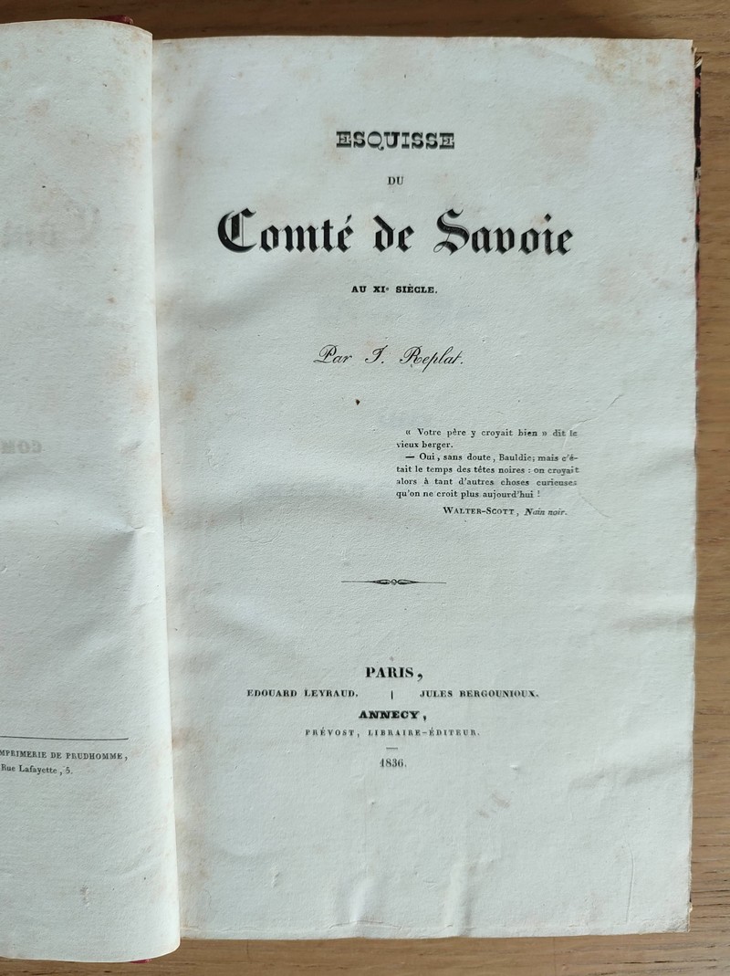 Esquisse du Comté de Savoie au XIe siècle