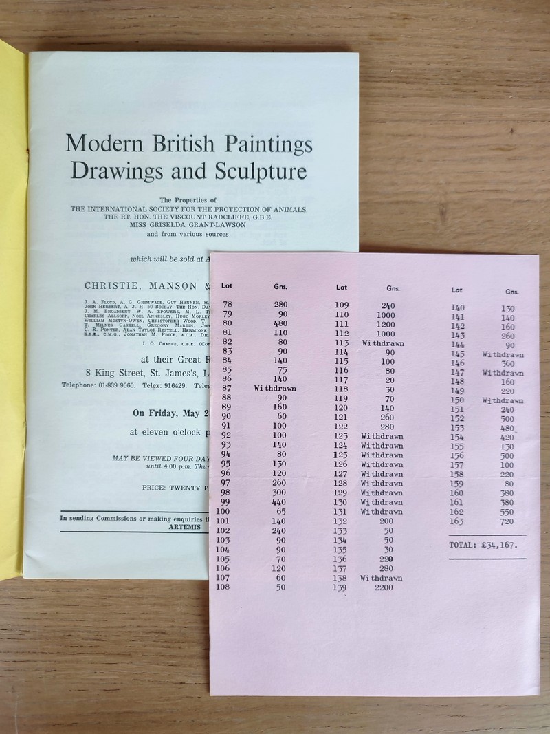 Christie's, Modern british paintings, drawings and sculpture. Friday, May 23, 1975