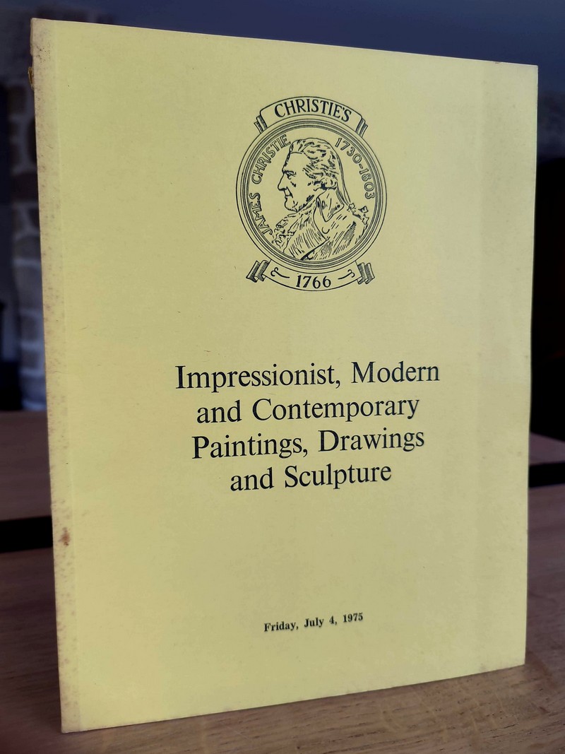 Christie's, Impressionist, Modern and contemporary  paintings, drawings and sculpture. Friday, July 4, 1975