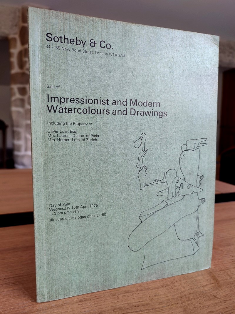 Sale of impressionist and modern watercolours nd drawings. Sotheby & Co., wednesday, april 16, 1975