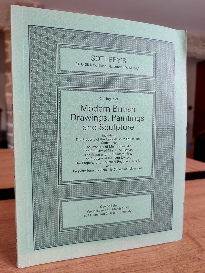 Catalogue of modern british drawings, paintings and sculpture.. Sotheby & Co., wednesday, 16 th...