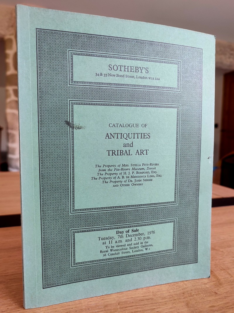 Catalogue of antiquities andtribal art. Sotheby & Co., Thuesday, 7 th december 1976