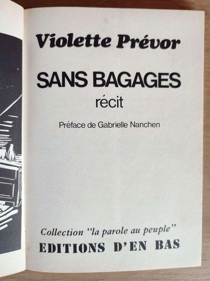 Sans bagages. Récit