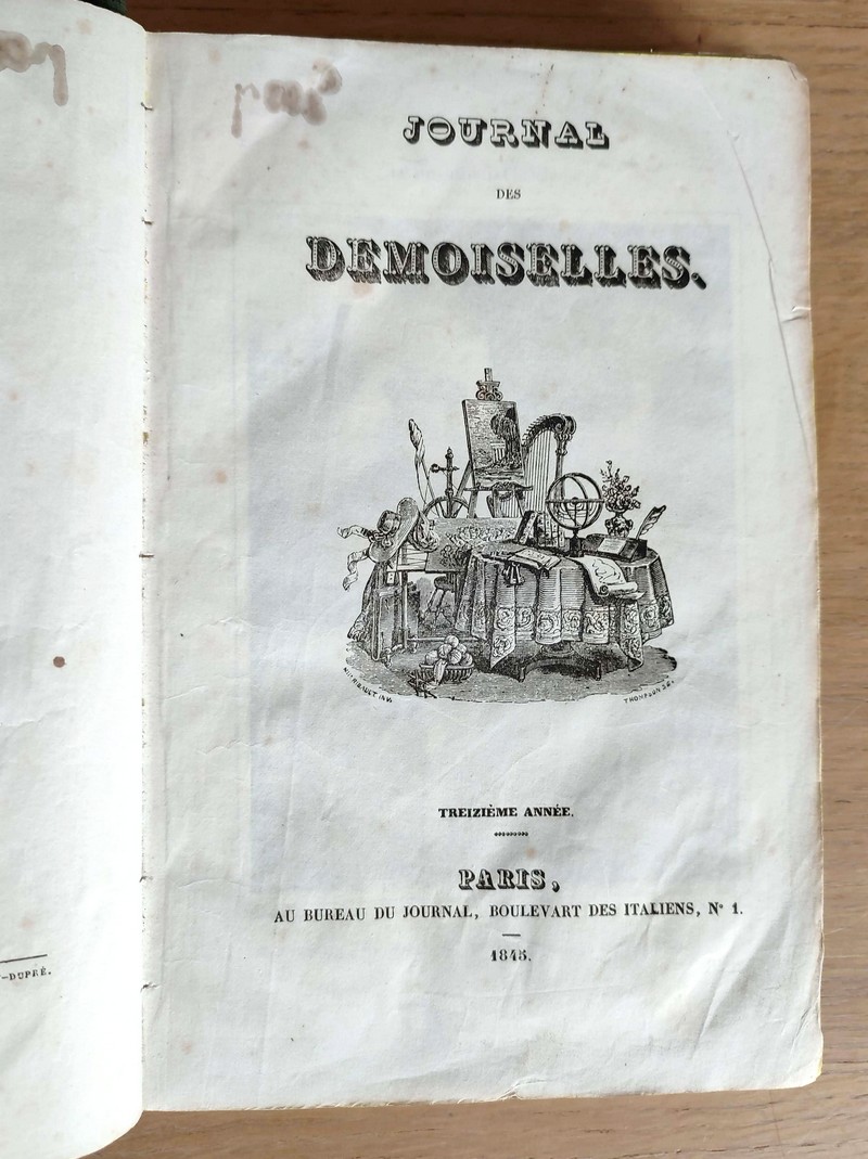 Journal des Demoiselles, 1845, Treizième année