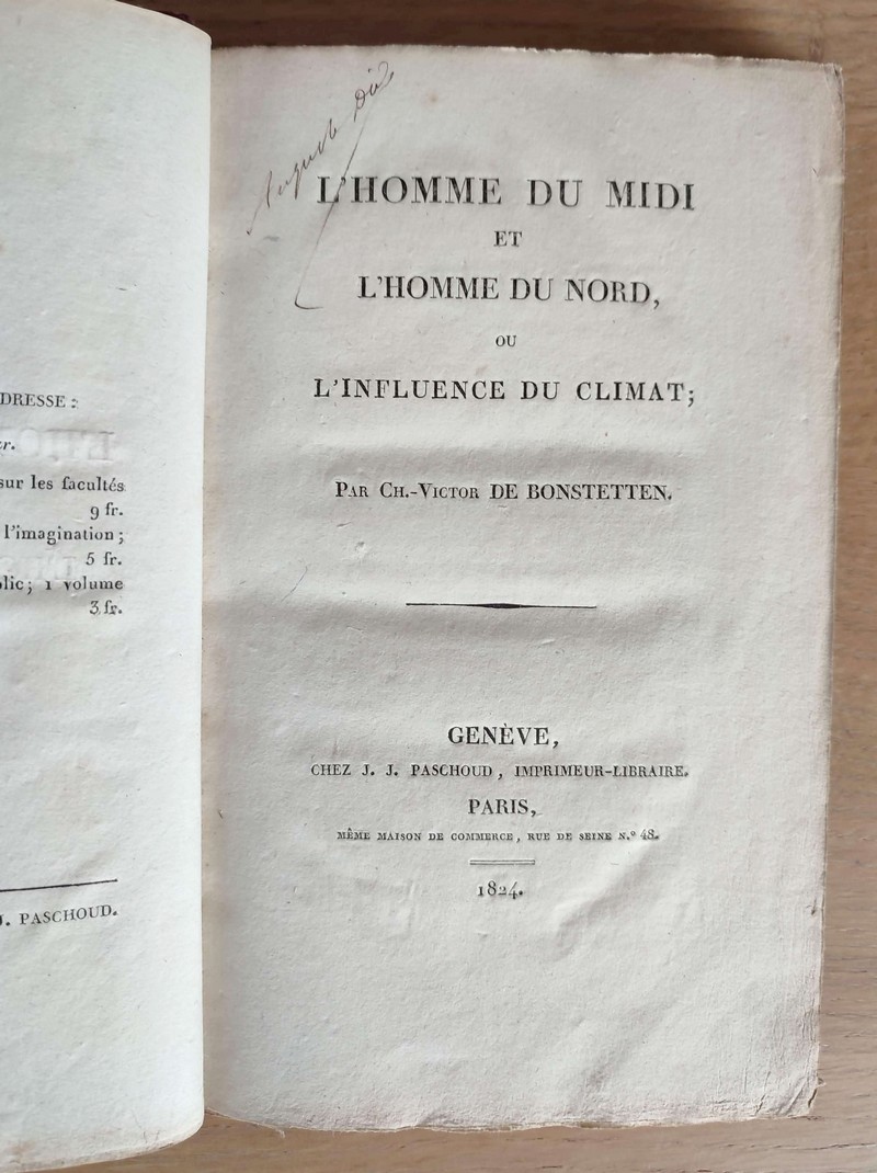 L'Homme du midi et l'Homme du nord, ou l'influence du climat