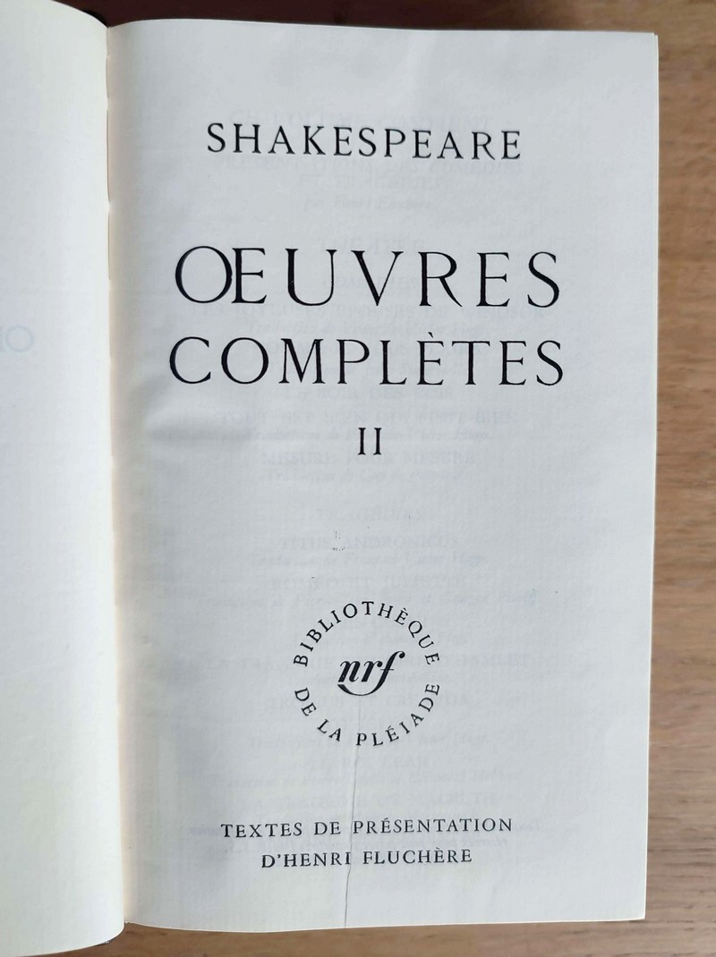 Œuvres complètes (2 volumes, complet des œuvres, bibliographie, index des personnages)