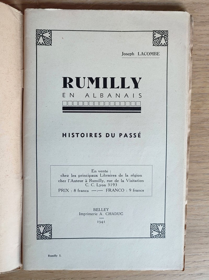 Rumilly en Albanais. Histoires du passé