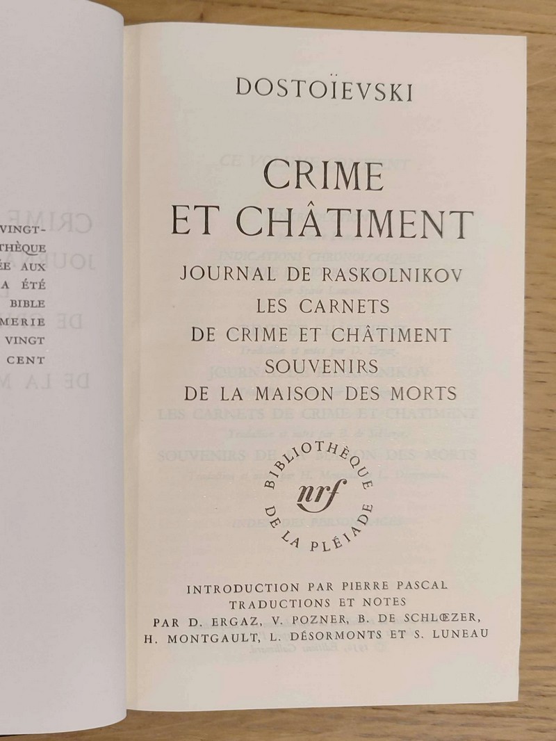 Crime et châtiment - Journal de Raskolnikov - Les carnets de Crime et châtiment - Souvenirs de la maison des morts