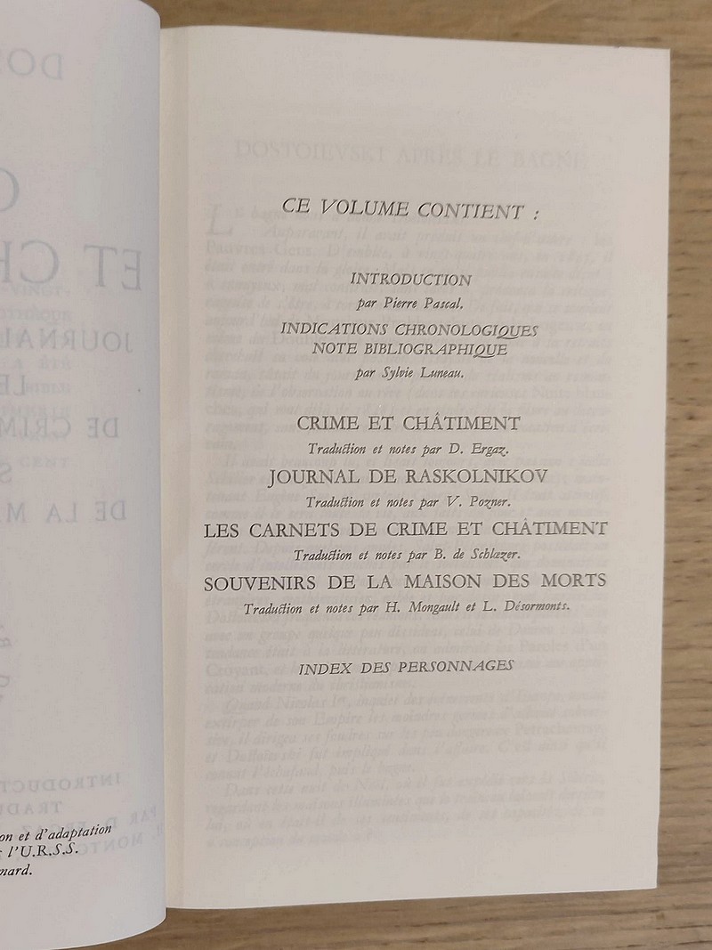 Crime et châtiment - Journal de Raskolnikov - Les carnets de Crime et châtiment - Souvenirs de la maison des morts