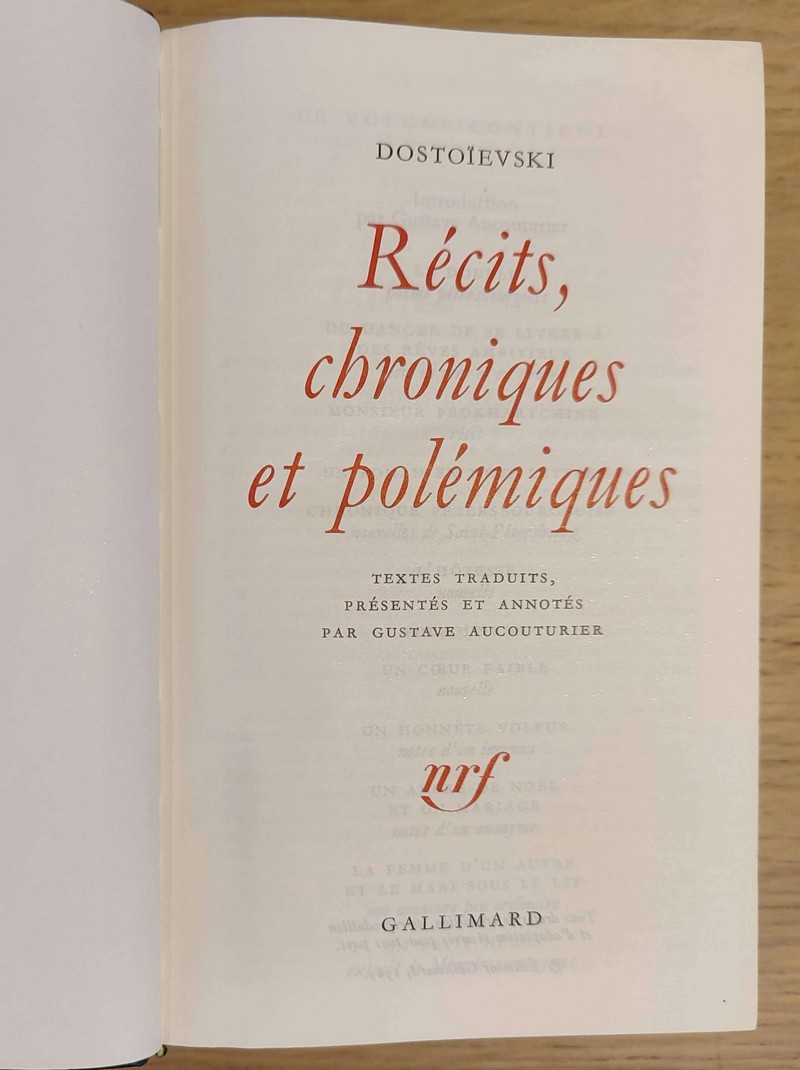 Récits, chroniques et polémiques