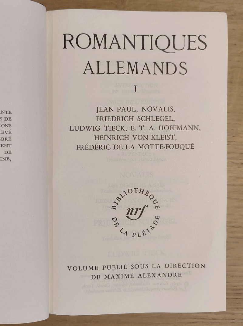 Romantiques allemands Tome I