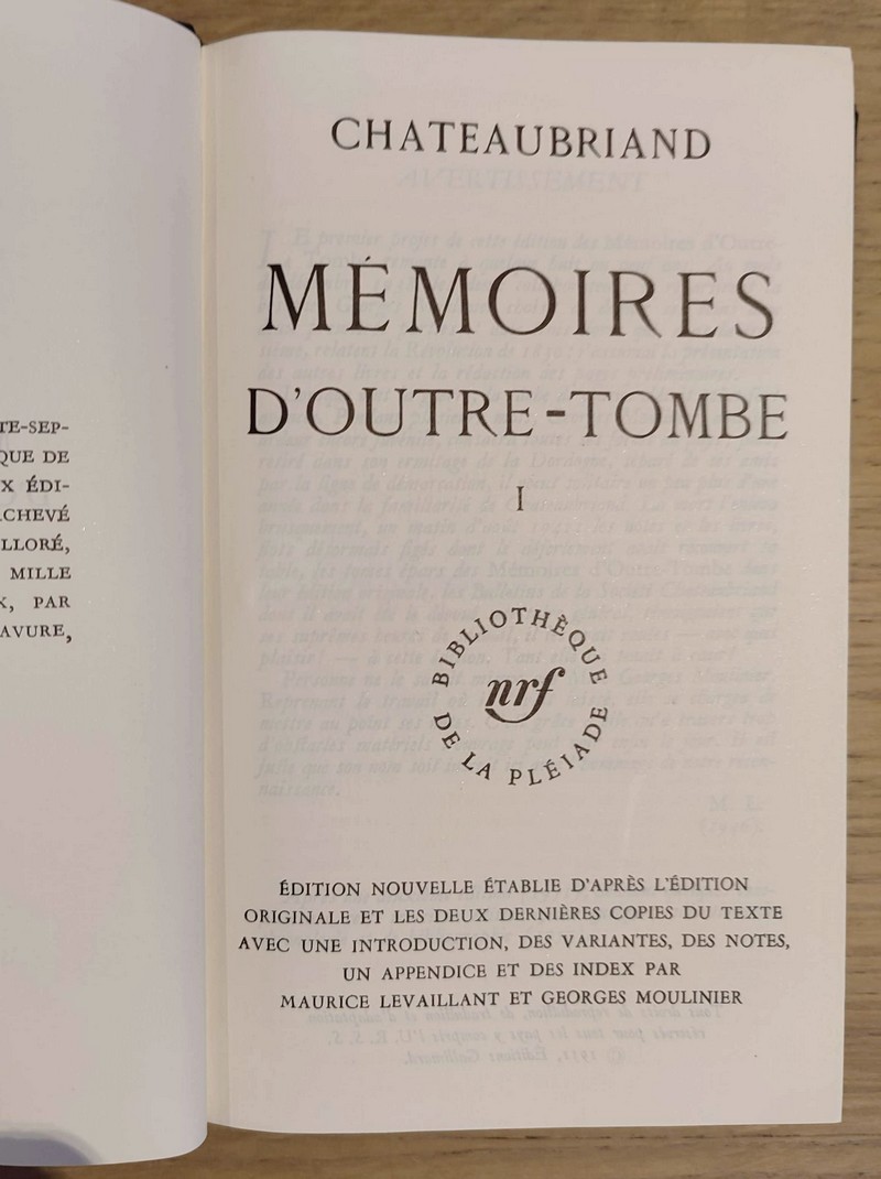 Mémoires d'outre-tombe (2 volumes)