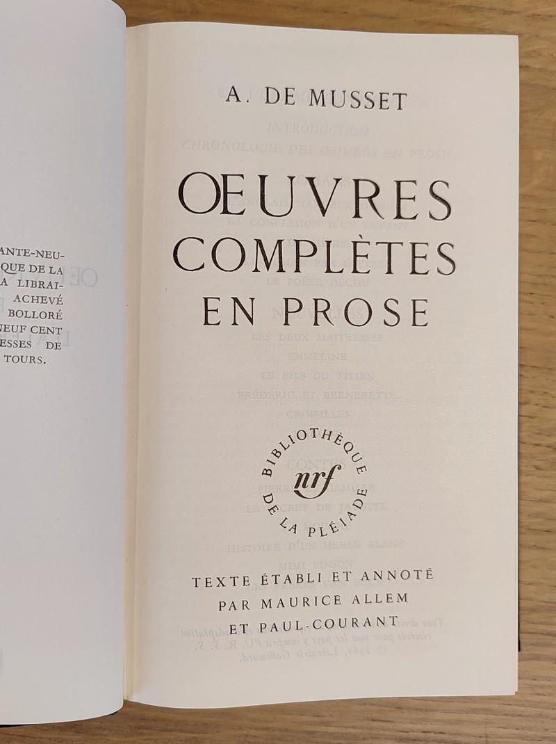 Oeuvres complètes en prose