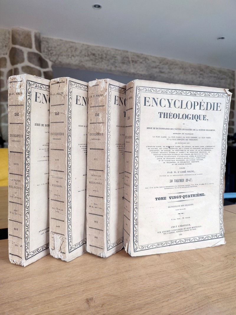 Dictionnaire universel, historique et comparatif de toutes les religions du Monde, (4 volumes) comprenant le Judaisme, le Christianisme, le Paganisme, le Sabéisme, le Magisme, le Druidisme, le Brahmanisme, le Bouddhisme, le Chamanisme, l'Islamisme...