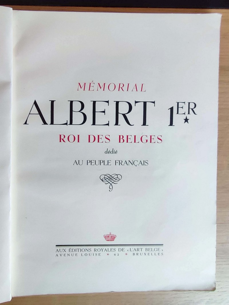 Mémorial Albert I, Roi des Belges, dédié au peuple français