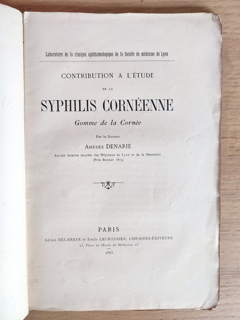 Contribution à l'étude de la Syphilis cornéenne, gomme de la Cornée