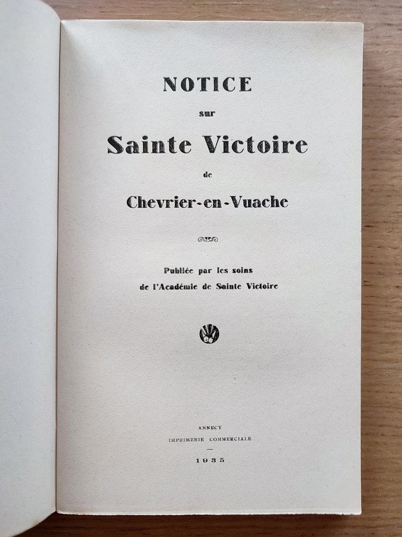 Notice sur Sainte Victoire de Chevrier-en-Vuache