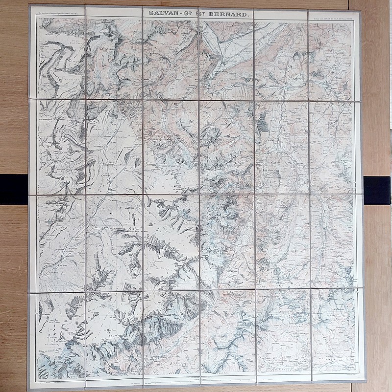 Topographischer Atlas der Schweiz. Salvan - Gd St Bernard. Carte entoilée 1901, Band XXXVI