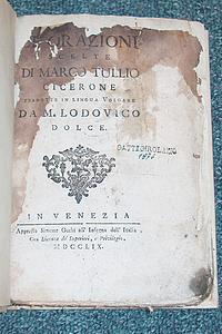 Le Orazioni scelte di marco tullio Cicerone (1759)