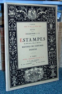 livre ancien - Collection J.P. Estampes du XVIè au début XIXè siècle, recueils de costumes, dessins. 12-13 juin 1929 - Catalogue de vente